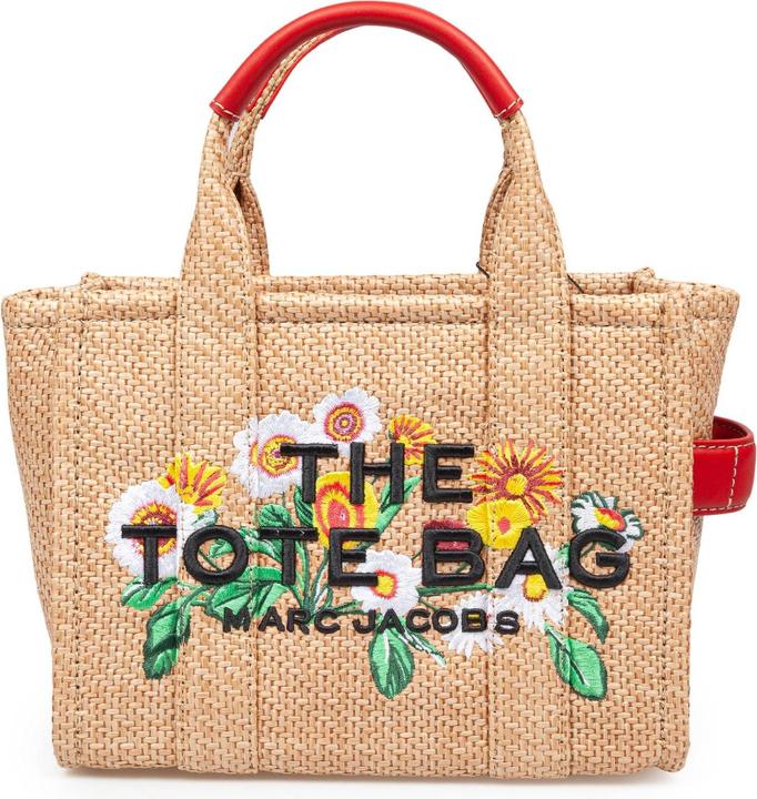Actual product image Marc Jacobs the small tote bag in raffia with embroidery