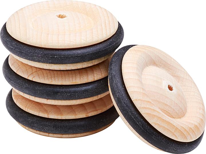 Produktbild VBS Holzräder mit Gummireifen, Ø 43 mm x 13 mm, 4 Stück