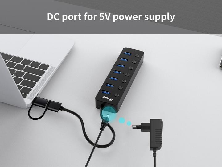 Actual product image equip 128965 (USB-C, USB-A, 7 Ports)