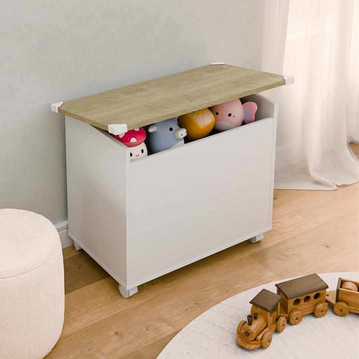 Actual product image VCM Wooden seat chest bench chest Bosula M (68 cm)
