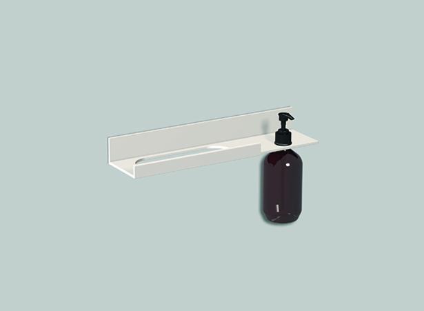 Actual product image Alape Shelf AS.400.HT.L, W: 400mm, H: 196mm, D: 111mm, cutout lotion dispenser right/ towel left, 82