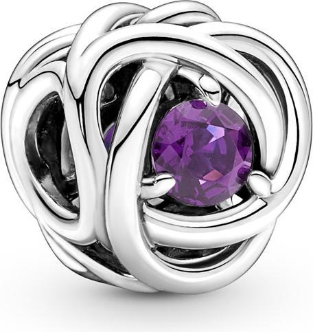 Pandora Februar Geburtsstein Violetter Ewigkeitskreis Charm (Sterling Silber 925, Mit Stein(en))