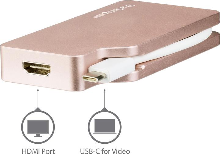 Image du produit StarTech Adaptateur vidéo USB-C multiport - Or rouge - Adaptateur d'affichage 4-en-1 USB-C vers VGA DVI HDMI (HDMI, DVI, VGA, Mini DP, 10.40 cm)