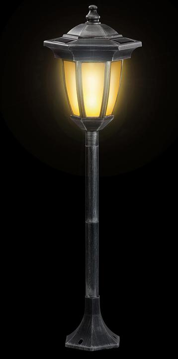 Actual product image Lunartec Set of 2 solar LED stand lantern with flame effect (IP44)