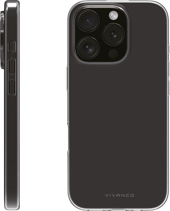 Actual product image Vivanco SUPER SLIM cover for iPhone 16 Pro, transparent (Apple iPhone 16 Pro)