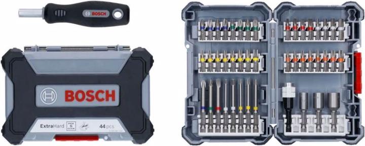Produktbild Bosch Professional Zubehör Schrauberbit-Set, 45-teilig (Kreuz Phillips PH 3", Kreuz Pozidriv PZ 2", Sechskant (hexagonal) 6", Kreuz Pozidriv PZ 3", Sechskant (hexagonal) 4", Sechskant (hexagonal) 3", Kreuz Phillips PH 1", Kreuz Pozidriv PZ 1", Kreuz Phillips PH 2", Sechskant (hexagonal) 5")