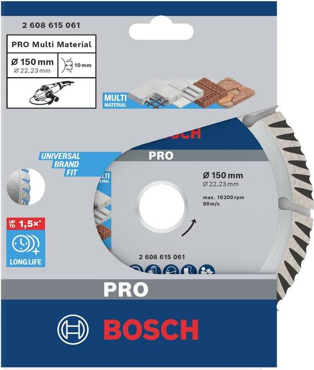 Actual product image Bosch Professional Zubehör PRO Multi Material diamond cutting disc, 150 x 22.23 mm