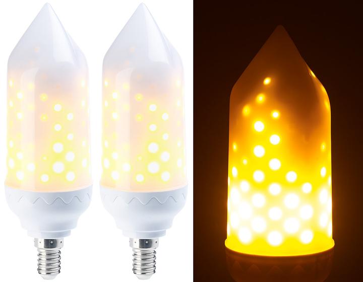 Produktbild Luminea 2er-Pack LED-Flammen-Lampe mit realistischem Flackern (E14, 5 W, C)
