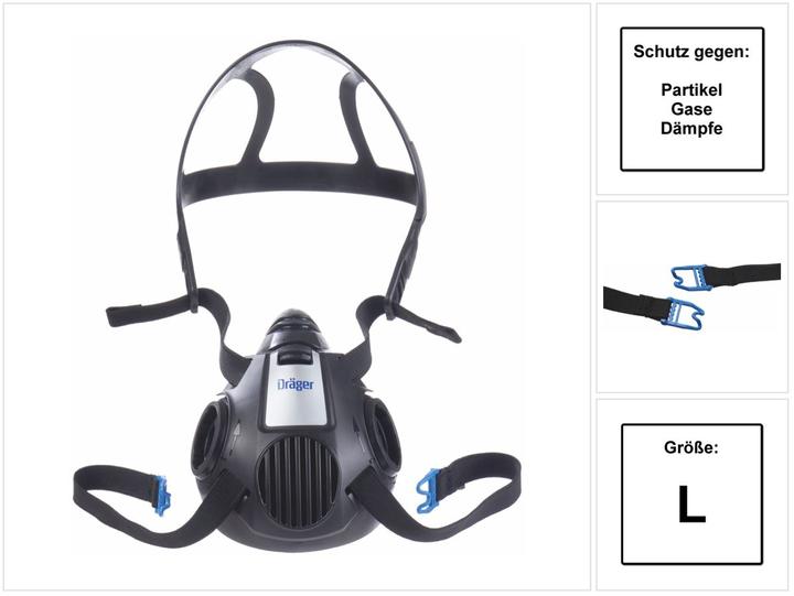 Immagine prodotto Dräger X-plore 3500 L Semi-maschera di protezione / Filtro a baionetta / Dimensioni L - senza (1 x)