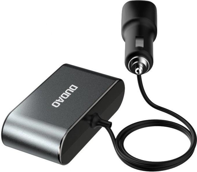 Actual product image Dudao car charger 2x USB / 3x cigarette lighter splitter black (R1Pro black)