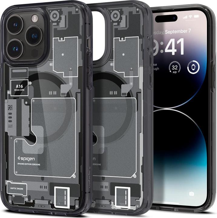 Actual product image Spigen ACS05540 mobile phone case (6.1") Cover Black, White (Apple iPhone 14 Pro)
