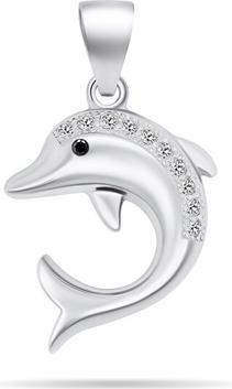 Produktbild Brilio Silver - Cute silver pendant with zircons Dolphin PT104W