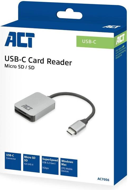 Immagine prodotto Lettore di schede USB-C per SD e micro SD, SD 4.0 UHS-II