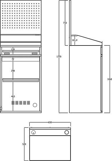 Image du produit eurokraft pro Poste de travail informatique, tôle d'acier