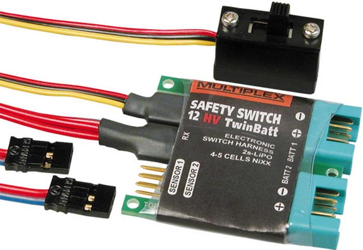 Image du produit Multiplex Safety Switch 12HV Twin Batt avec prise Graupner JR