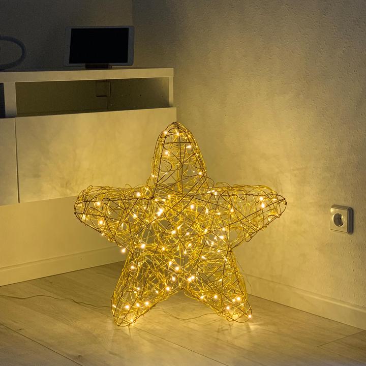 Image du produit Star Trading Étoile lumineuse d'extérieur LED 'Sven', faite à la main, or, Ø 63cm