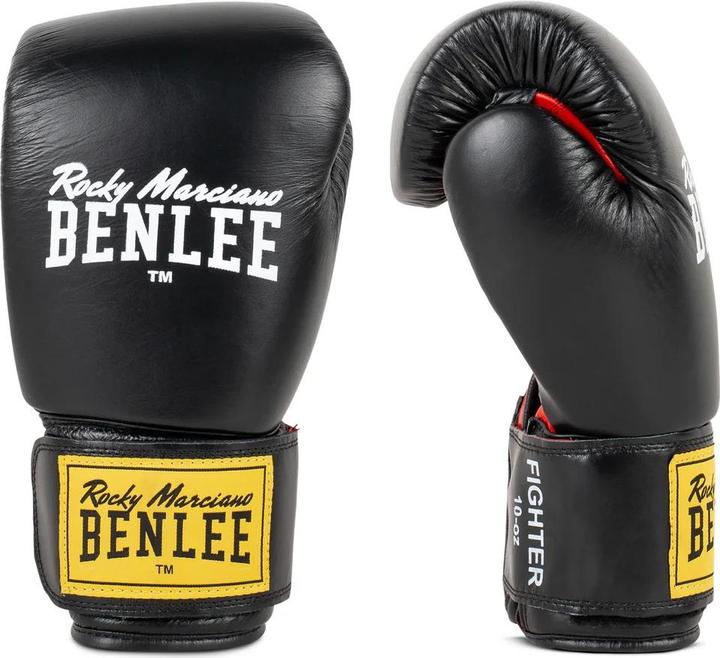 Actual product image Benlee Fighter Boxing Gloves Leather Black (10 OZ)