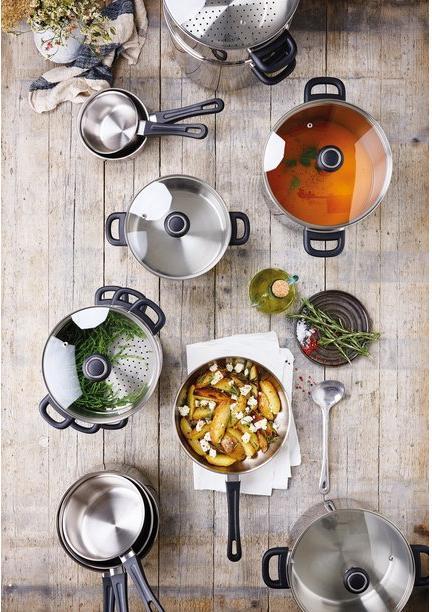 Actual product image Beka Faitout + couvercle Polo 24 cm (24 cm, Pot, Stainless steel)