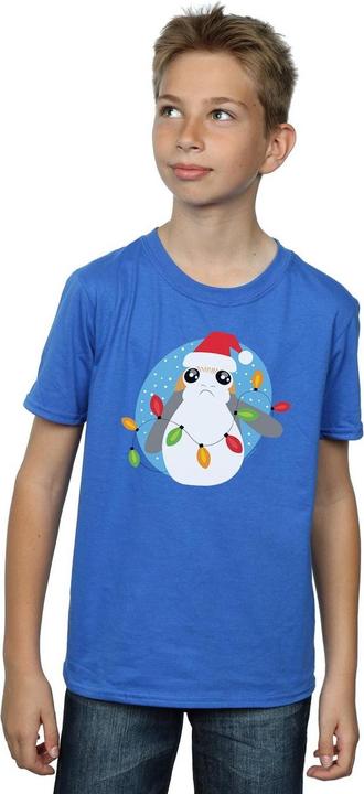Actual product image Star Wars Boys The Last Jedi Porg Christmas Lights T-Shirt (140, 146)