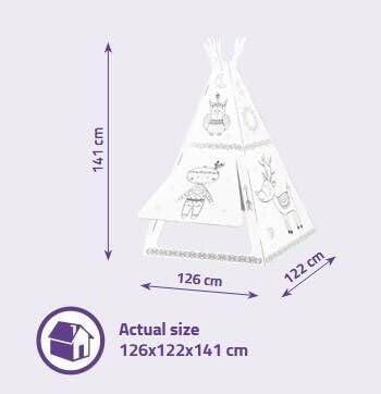 Image du produit Extralink Tente de jeu Tipi en carton à peindre et à jouer