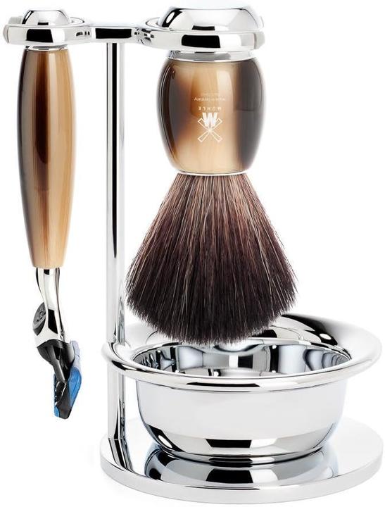 Actual product image Mühle Shaving set, 4-piece with bowl, shaving brush with black fibre, 5-blade razor (Shaving brush)