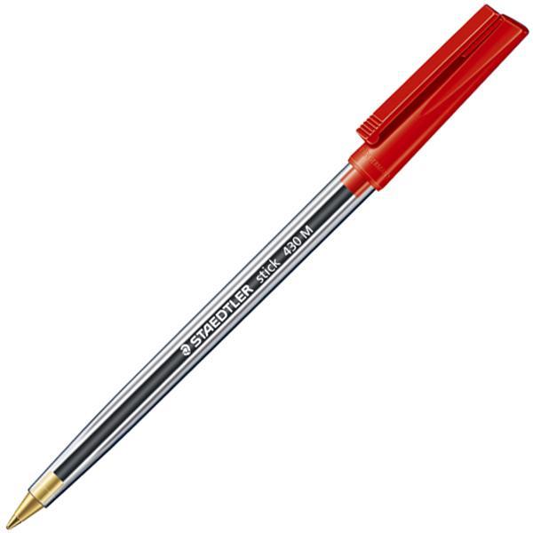 Produktbild Staedtler ® Einwegkugelschreiber stick 430 0,35mm rot Kappenmodell dokumentenecht (Rot, 1 x)