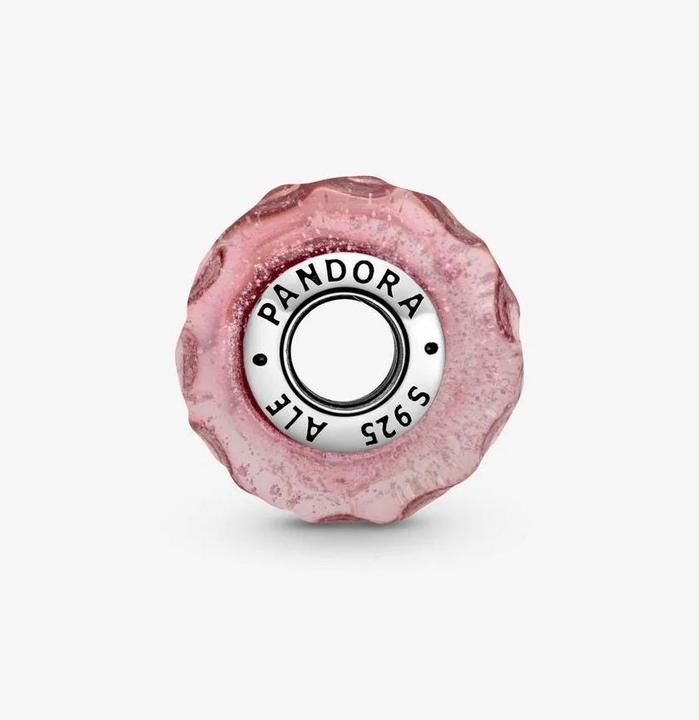 Image du produit Pandora Perles et breloques roses ondulées (Argent 925, Verre de Murano)