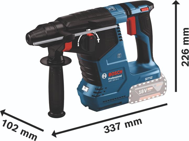 Actual product image Bosch Professional Bosch GBH 18V-24 C Professional Akku Bohrhammer 18 V 2,4 J Brushless SDS plus + 2x ProCORE Akku 5,5 (Rechargeable battery operated)