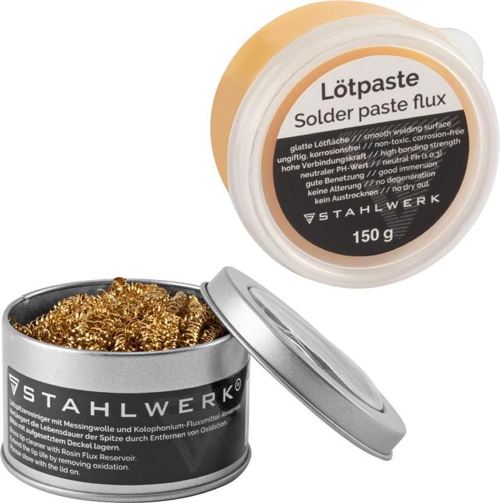Actual product image Stahlwerk Soldering accessories set with soldering iron tip cleaner, soldering paste & soldering paste (Soldering bit)