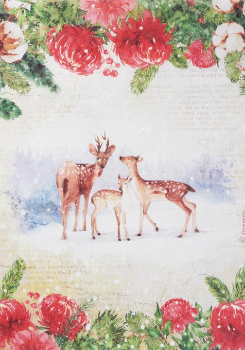 Image du produit Stamperia Soie de paille à motif "Chevreuil à l'orée de la forêt", DIN A4 (28 g/m², 1 x)