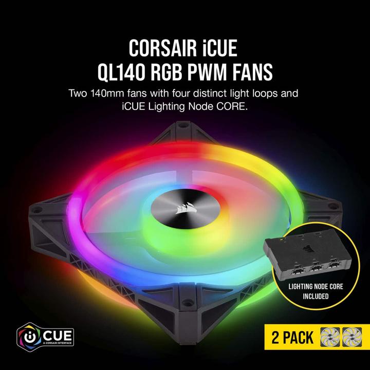 Actual product image Corsair iCUE QL140 RGB (140 mm, 2 x)