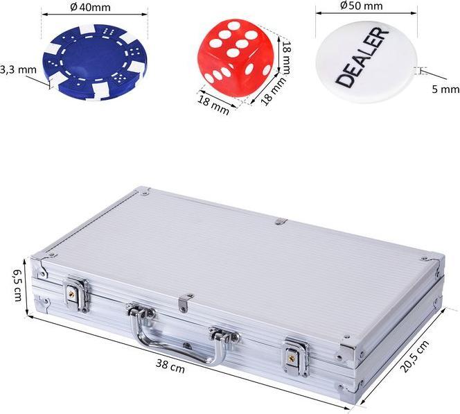 Actual product image Swisshandel24 Poker case poker set 300 poker chips 2x pack of cards 5x dice 1x aluminium case poker set chips