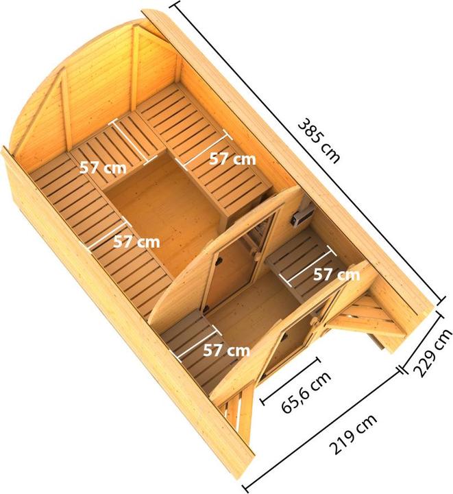 Actual product image Karibu Barrel sauna anteroom (Without oven)