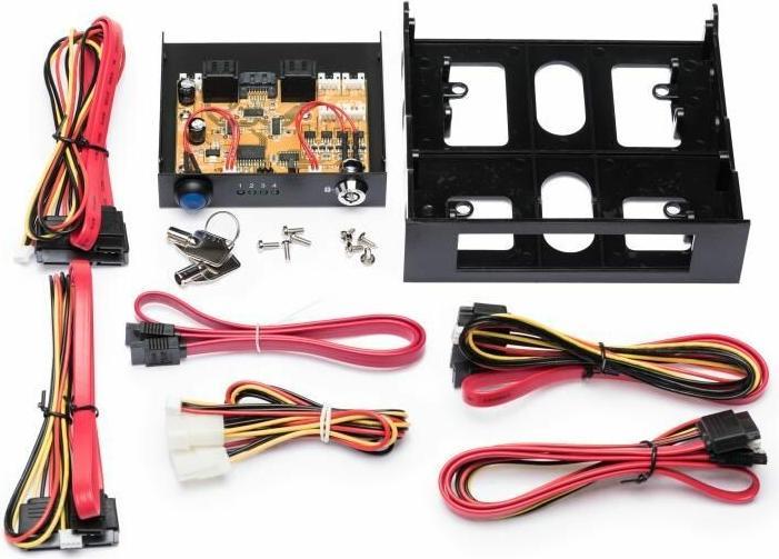 Actual product image Exsys EX-3465, Switch from 1 SATA to 4 SATA hard disks