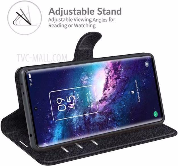Actual product image MU Classic Litchi Leather Bookcover Series (TCL 20 Pro 5G)