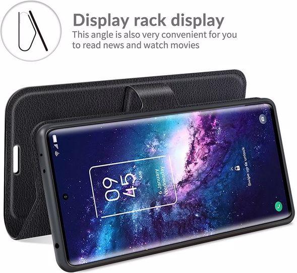 Actual product image MU Classic Litchi Leather Bookcover Series (TCL 20 Pro 5G)