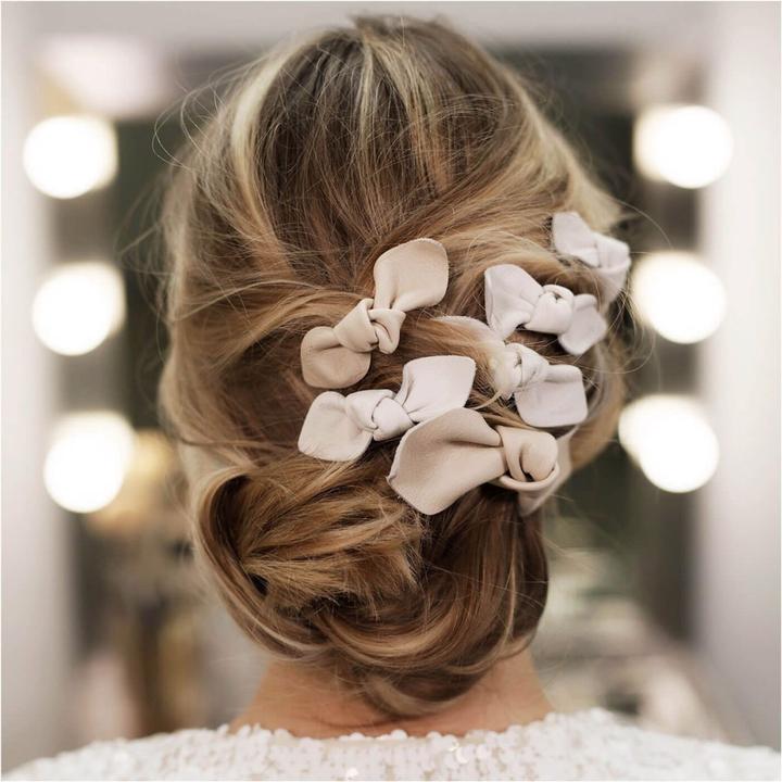 Produktbild Corinne World - Leather Bow Small On Hair Clip White