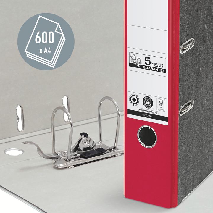 Actual product image Leitz STANDARD-ORDER A4 80MM With slots, for A4 format, cardboard (RC), back width 80mm. Pate (A4, 80 mm, 1 Piece)