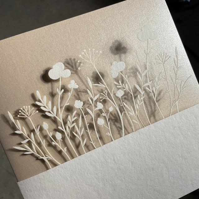 Image du produit Tell me Carte de voeux Pré fleuri en chanvre Champagne de tellme (1 pcs)