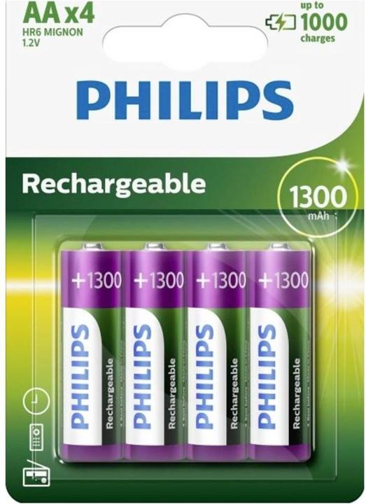 Philips Akku Rechargeable (4 Stk., AA, 1300 mAh)