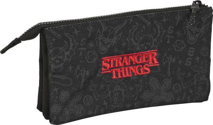 Actual product image Universal Textiles Zweifaches Mehrzweck-Etui Stranger Things Schwarz 22 x 12 x 3 cm