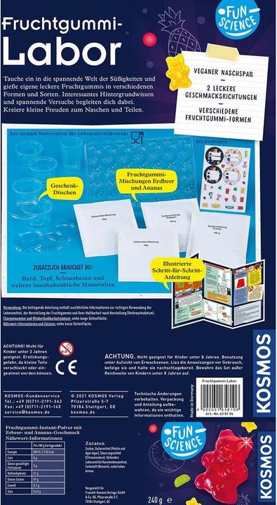 Image du produit Kosmos Laboratoire Fun Science de gommes de fruits