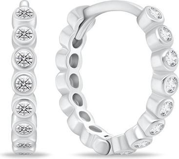 Image du produit Brilio Silver - Boucles d'oreilles hoop en argent avec opale rose EA1047WP