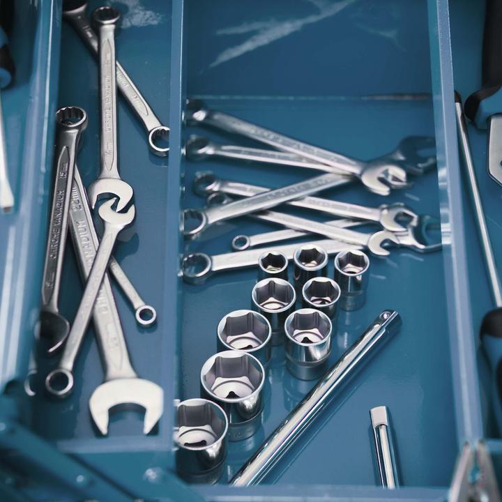 Actual product image Wiltec Tool Box with 7 Compartments Made of Cold Rolled Steel 530 x 200 x 250 mm
