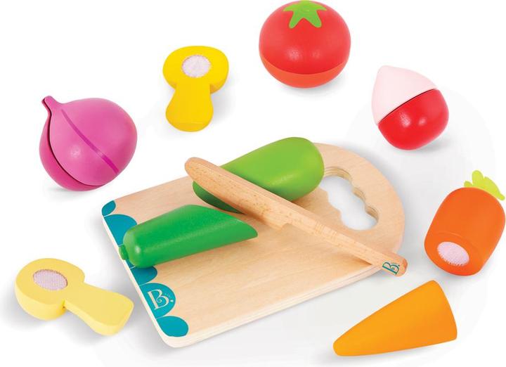Image du produit B.toys B. Chop 'n' Play - Légumes en bois avec Velcro, planche à découper incluse 14 pièces