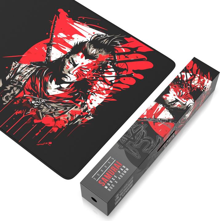 Produktbild Titanwolf Gaming Mauspad, 900 x 400mm XXL Speed Gaming Mausmatte, Mousepad Extragrosse Fläche, Samurai (XXL)