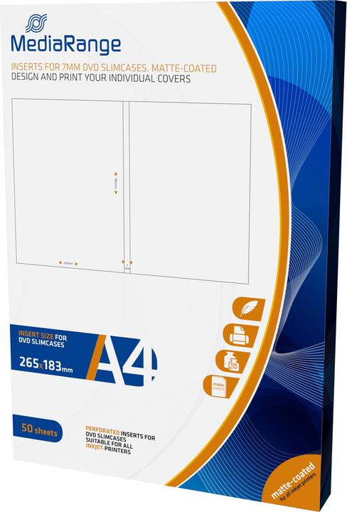 MediaRange Einleger für DVD-Hüllen, beschichtet
