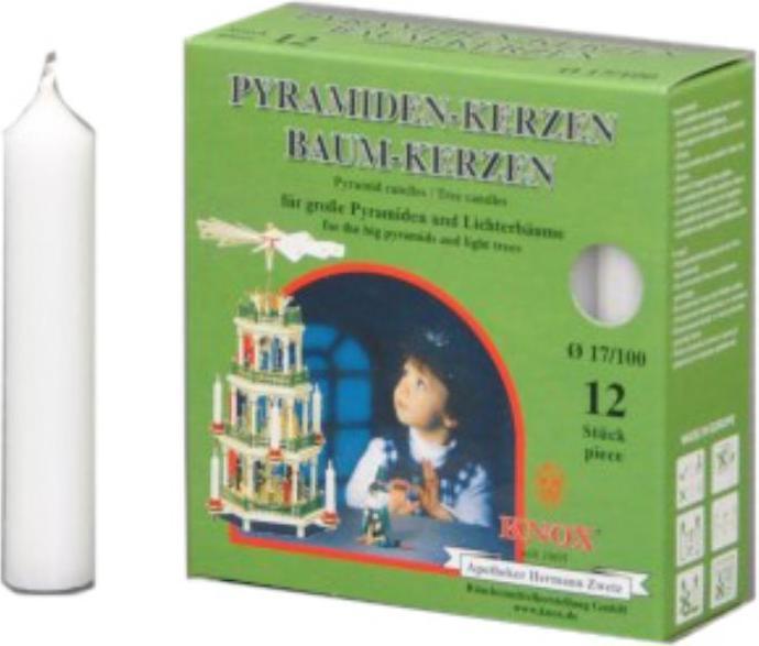 Knox Pyramid Candles 17/100 - white, 12 pieces (12 pcs.)