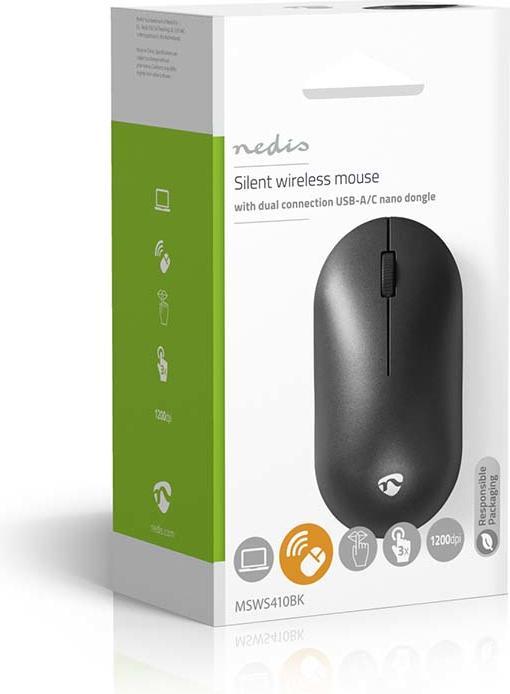 Actual product image Nedis Mouse | Wireless | 1200 dpi | Number of buttons: 3 | Ambidextrous (Wireless)
