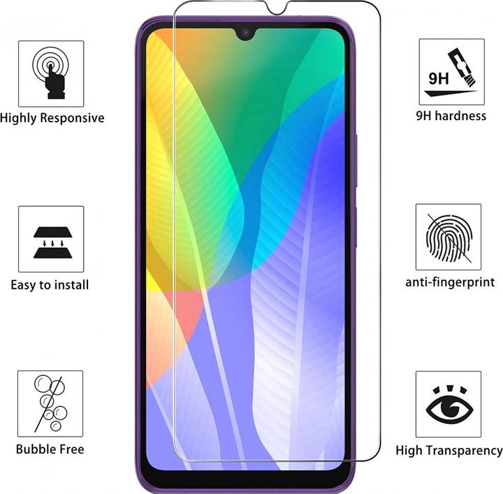 Productafbeelding Screenguard Huawei Y6p Beschermende Glazen Film Hoesje Vriendelijk Ontwerp (1 Stuk, Huawei Y6p)